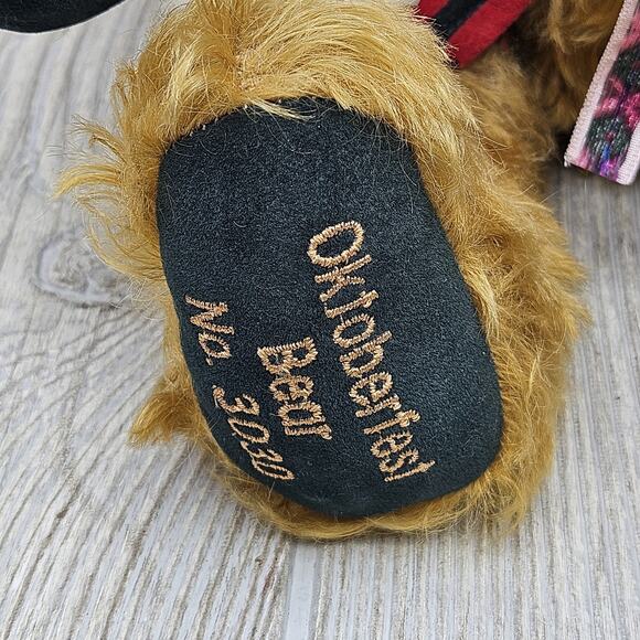 Hermann Oktoberfest Bear 75th Birthday Stuffed Jointed Musical 3030 Mohair Stein - Picture 4 of 10